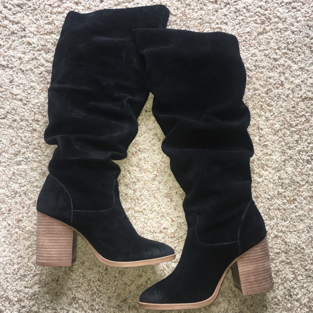 Black Suede boots/like new